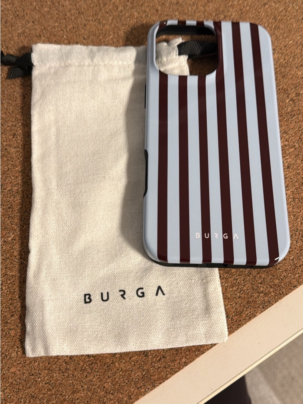 Burga Blue and Burgandy Stripe Phone Case iPhone 16promax